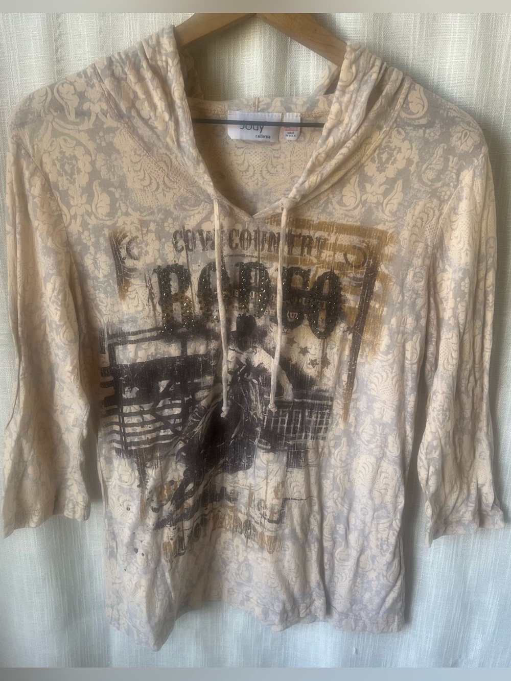 Vintage Jody California Rodeo long sleeve hooded shirt
